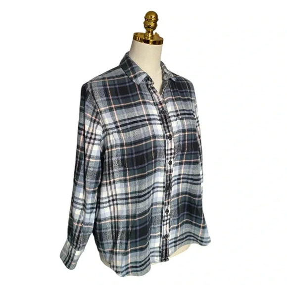 MADEWELL | Midnight Green Flannel Sunday Shirt in Cronston Plaid Size S - Picture 6 of 11